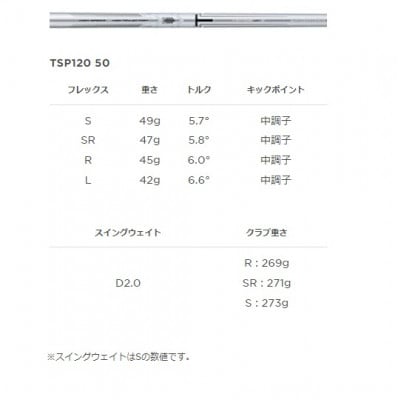TSR1 ドライバー TSP120 50 9.0 S シャフト