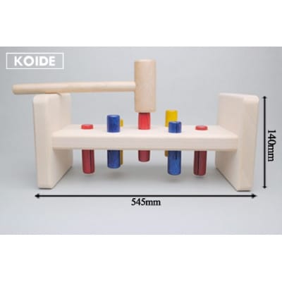 【国産天然素材】木製おもちゃ ハンマーあそび