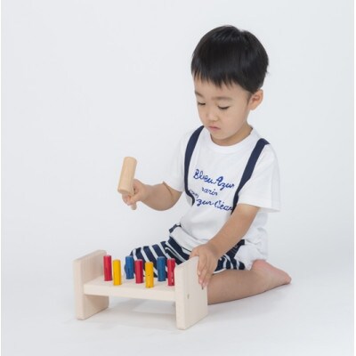 【国産天然素材】木製おもちゃ ハンマーあそび