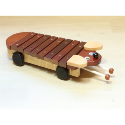 【国産天然素材】木製おもちゃ ワンちゃんシロホン