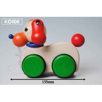 【国産天然素材】木製おもちゃ ふりふりワンちゃん