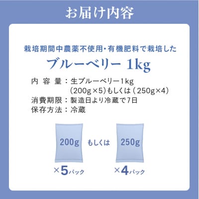 有機肥料で丹精込めて栽培した「ブルーベリー」1kg 栽培期間中農薬不使用 国産_HA0273
