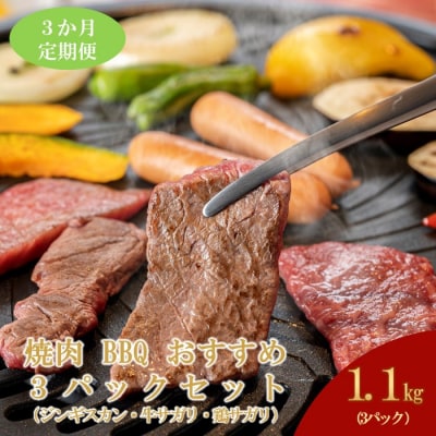 【3ヶ月定期便】鵜澤精肉店のオリジナル焼肉セット(ラム肉・牛サガリ・鶏サガリ)