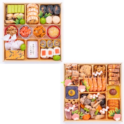 12/30・31配送 千賀屋おせち「千ノ幸」和風与段重 6～7人前 全58品 [035S17]
