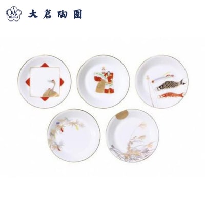五歳時記　小皿絵替り5枚揃〈大倉陶園〉