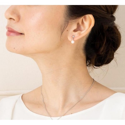 あこや本真珠イヤリングシルバーカラー(濱ノ雫)両耳用 1個(1ペア)