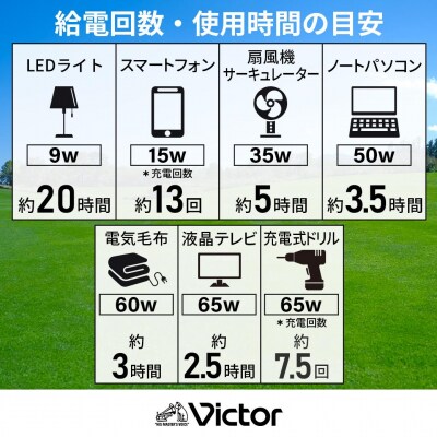 Victor ポータブル電源(容量256Wh) BN-RF250|防災・非常用・アウトドアにぴったり
