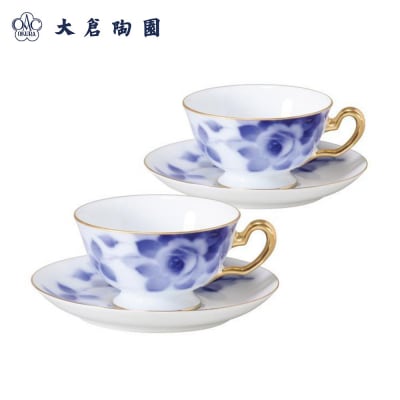 碗皿ペアセット(ブルーローズ)<大倉陶園>
