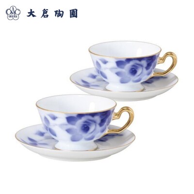 碗皿ペアセット(ブルーローズ)<大倉陶園>