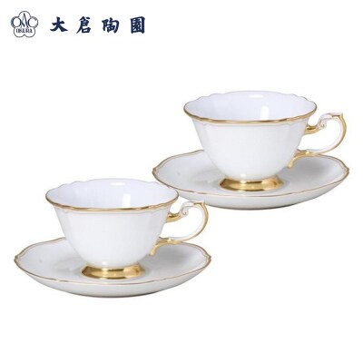 カップ&ソーサーペアセット(ホワイトマスターピース)<大倉陶園>