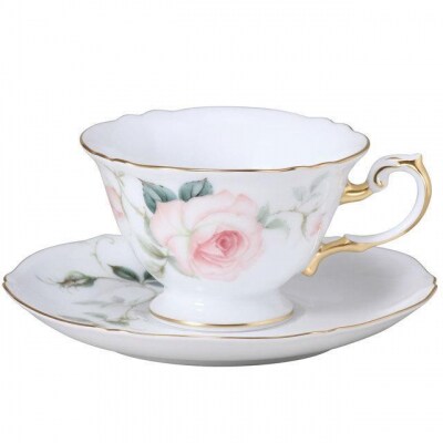 カップ&ソーサーペアセット(フェアリーローズ　マチルダ)<大倉陶園>