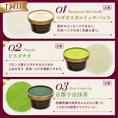 【全3回 / 定期便】ハンデルスベーゲン 無添加アイスクリーム / カップアイスクリーム6個×全3回