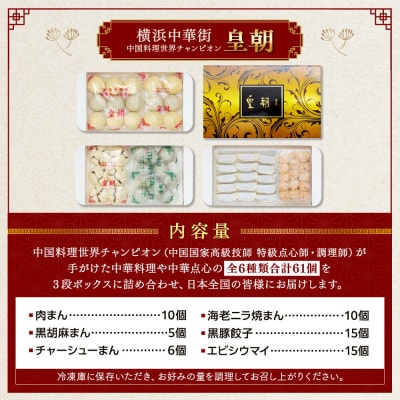 中華点心詰合せE(6種 計61個)〈横浜中華街中国料理世界チャンピオン皇朝〉