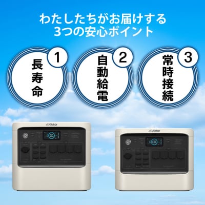 Victor ポータブル電源 BN-RF1500(1536Wh)|停電対策と車中泊の給電などに