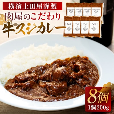 横濱上田屋謹製　肉屋のこだわり牛スジカレー8個(調理済み)