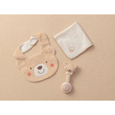 スタイ&にぎにぎ&ハンカチセット(くま)TAK108