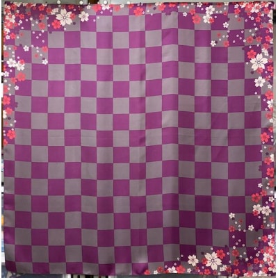 横浜シルクスカーフ　格子と桜