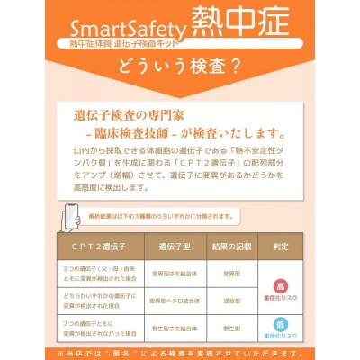 自宅で受けられる　重症化リスクがわかる　体質検査キット【SmartSafety熱中症】