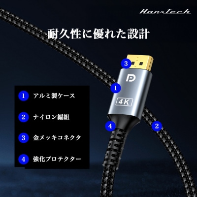 Hanx-Tech DP1.4 to HDMI1.4 変換ケーブル 2m