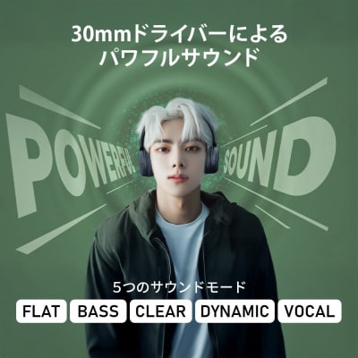 【カーキ】Victor ワイヤレスヘッドホン HA-S60W