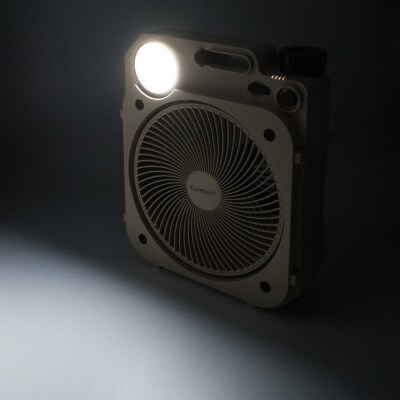〈Comfort+〉充電式薄型送風扇(クリームベージュ)