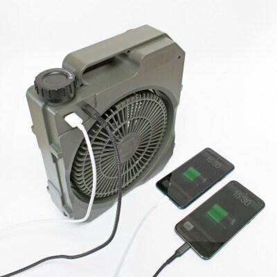 〈Comfort+〉充電式薄型送風扇(モスグリーン)