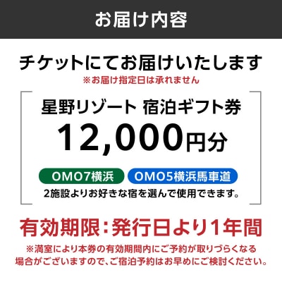 星野リゾート 横浜市ふるさと納税宿泊ギフト券(12000円分)【AQL0001】