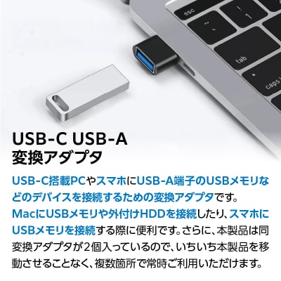 Hanx-Tech USB-C USB-A 変換アダプタ HT-CA48BY-2P_AOP0041