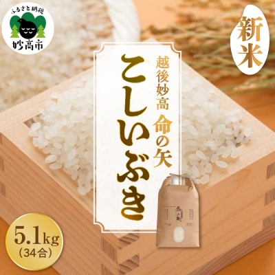 【先行受付】令和7年産 越後妙高命の矢 こしいぶき 5.1kg