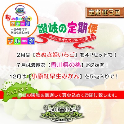【発送月固定定期便】創業100年の老舗が選んだ讃岐のフルーツの定期便【Aコース3回】全3回