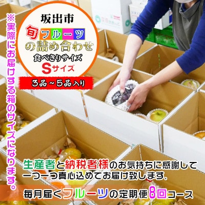 【毎月定期便】産直あきんどのフルーツセットSサイズ 詰め合わせ ( 約3 ～ 5品 )全8回