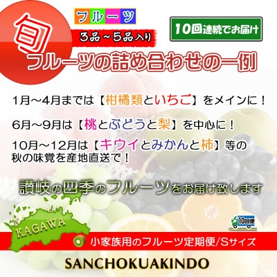 【毎月定期便】産直あきんどのフルーツセットSサイズ 詰め合わせ ( 約3 ～ 5品 )全10回