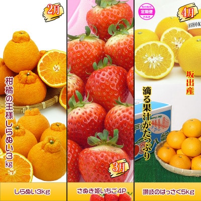 【発送月固定定期便】創業100年坂出産のフルーツとさぬきの特産品の定期便【Aコース9回】全9回