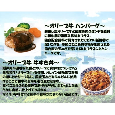 オリーブ牛　ハンバーグ20袋・牛すき丼10袋セット