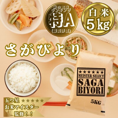 新米7年産『さがびより』白米5kg!15年連続特A評価!五つ星お米マイスター厳選!(大町町)