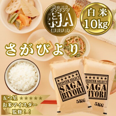新米7年産『さがびより』白米10kg!(5kg×2袋)特A評価!五つ星お米マイスター厳選!(大町町)