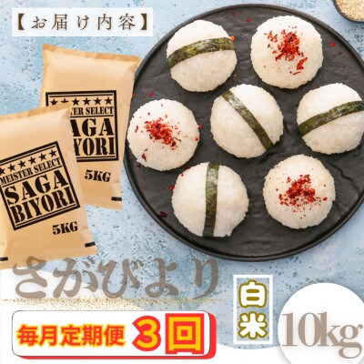 【毎月定期便】『さがびより』白米10kg(5kg×2袋)(大町町)全3回