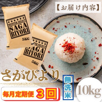 【毎月定期便】【無洗米】さがびより10kg(5kg×2袋)(大町町)全3回