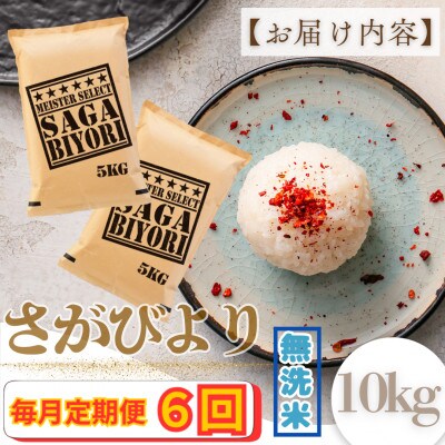 【毎月定期便】【無洗米】さがびより10kg(5kg×2袋)(大町町)全6回