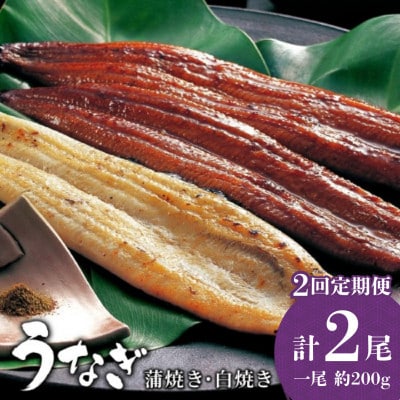 【毎月定期便】うなぎ蒲焼き 白焼き 食べ比べセット 200g×各1尾(大町町)全2回