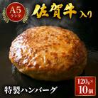 佐賀牛入り特製ハンバーグ 120g×10個 06ff-0025(大町町)