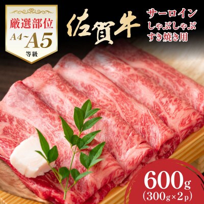 【厳選部位】【A4～A5】佐賀牛サーロインしゃぶしゃぶすき焼き用600g　36mp-014(大町町)
