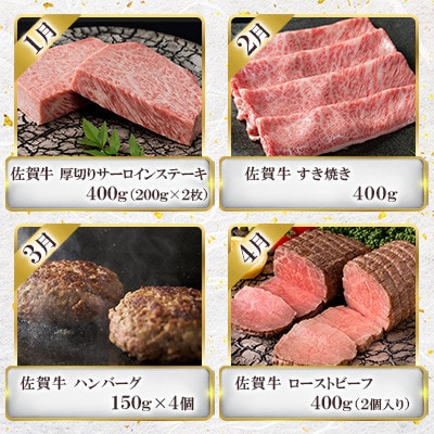 【発送月固定定期便】「佐賀牛」わくわくコース(大町町)全12回