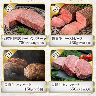 【発送月固定定期便】「佐賀牛」厳選コース(大町町)全12回
