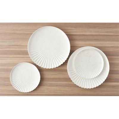 【有田焼】白泡化粧ハーフ菊割皿(16cm/23cm各2枚)(大町町)