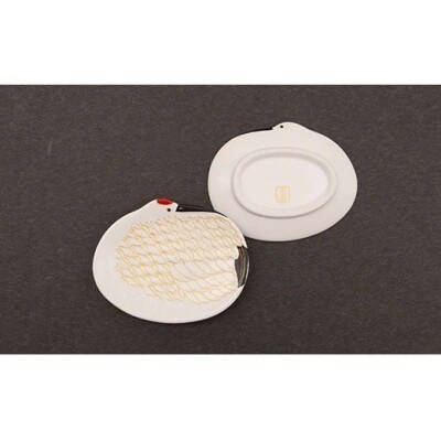 【有田焼・幸楽窯】ハレの日の招福豆皿・鶴(2ヶセット)(大町町)