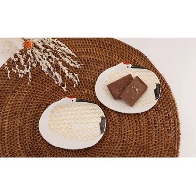 【有田焼・幸楽窯】ハレの日の招福豆皿・鶴(2ヶセット)(大町町)