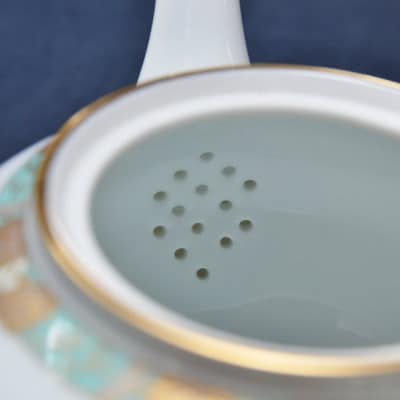 【香蘭社】渕葡萄地紋・ポット付ペア碗皿(1572-2HCM・KP)(大町町)