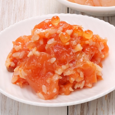 〈佐藤水産〉ご飯のおとも3種 2.鮭ルイベ・石狩味・えび塩辛