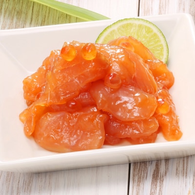 〈佐藤水産〉ご飯のおとも3種③鮭ルイベ漬・いか塩辛・いくら醤油漬